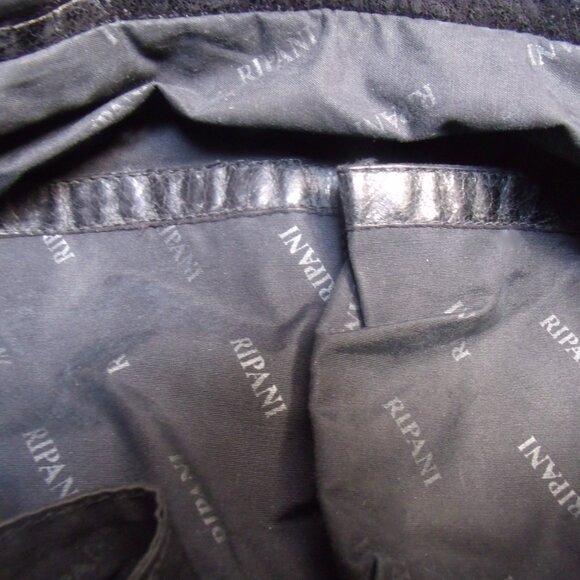 RIPANI Made in Italy Large Satchel / Crossbody Black Leather Bag - Picture 6 of 10